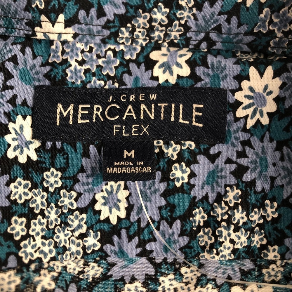 J.Crew Mercantile Flex Mens‎ Button Down Shirt Size Medium Blue Floral Cotton - Picture 5 of 6